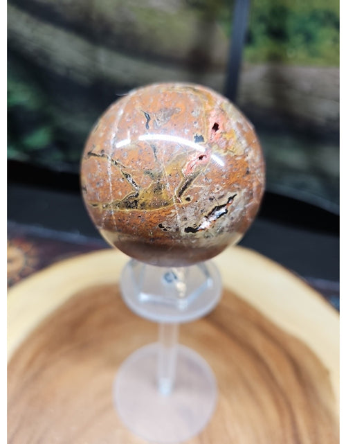 Load image into Gallery viewer, .91LB Natural Vesuvianite Agate Carnelian Crystal Geode Sphere Ball Healing
