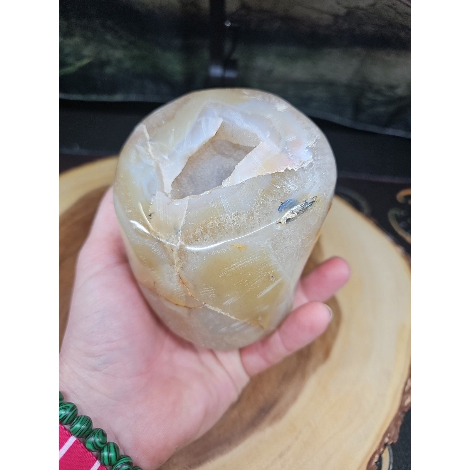 2.69LB 1Pcs Natural Agate Carnelian Quartz Crystal Decoration Geode