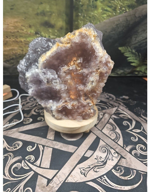 Load image into Gallery viewer, 11.9LB Natural fluorite quartz crystal Cluster specimen W/led Back Light Stand
