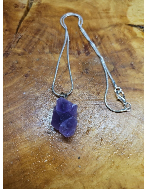 Load image into Gallery viewer, Amethyst Necklace Sterling Silver Chain
