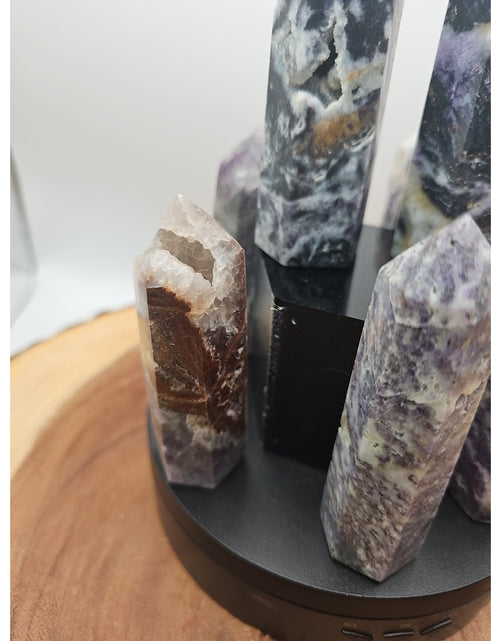 Load image into Gallery viewer, 2Pcs Natural Rainbow Fluorite Quartz Crystal Point Tower Polished 4in Tall Avg
