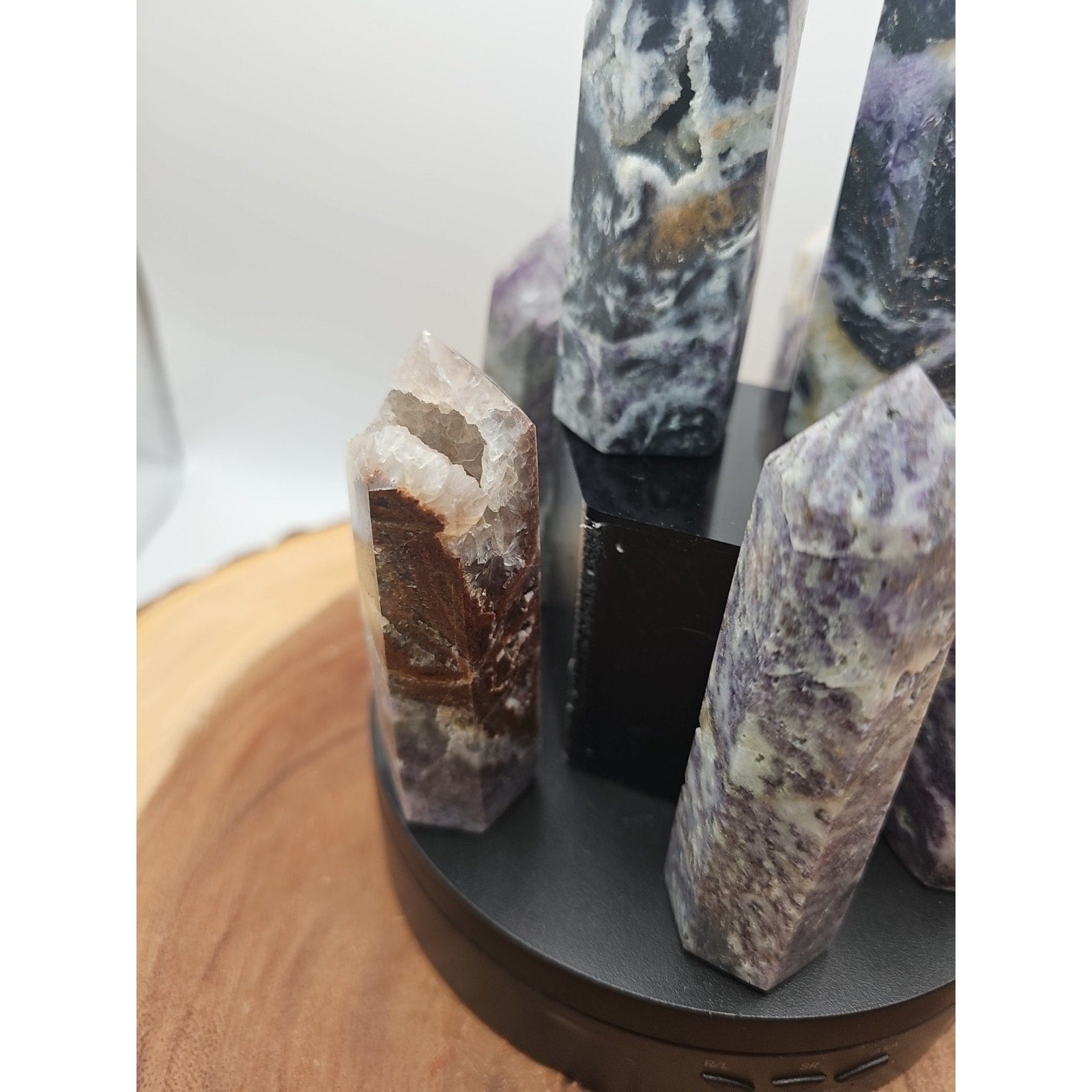 2Pcs Natural Rainbow Fluorite Quartz Crystal Point Tower Polished 4in Tall Avg
