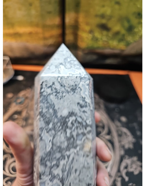 Load image into Gallery viewer, 4.83lb 10in Tall Crazy Lace Jasper Crystal Point Tower Healing
