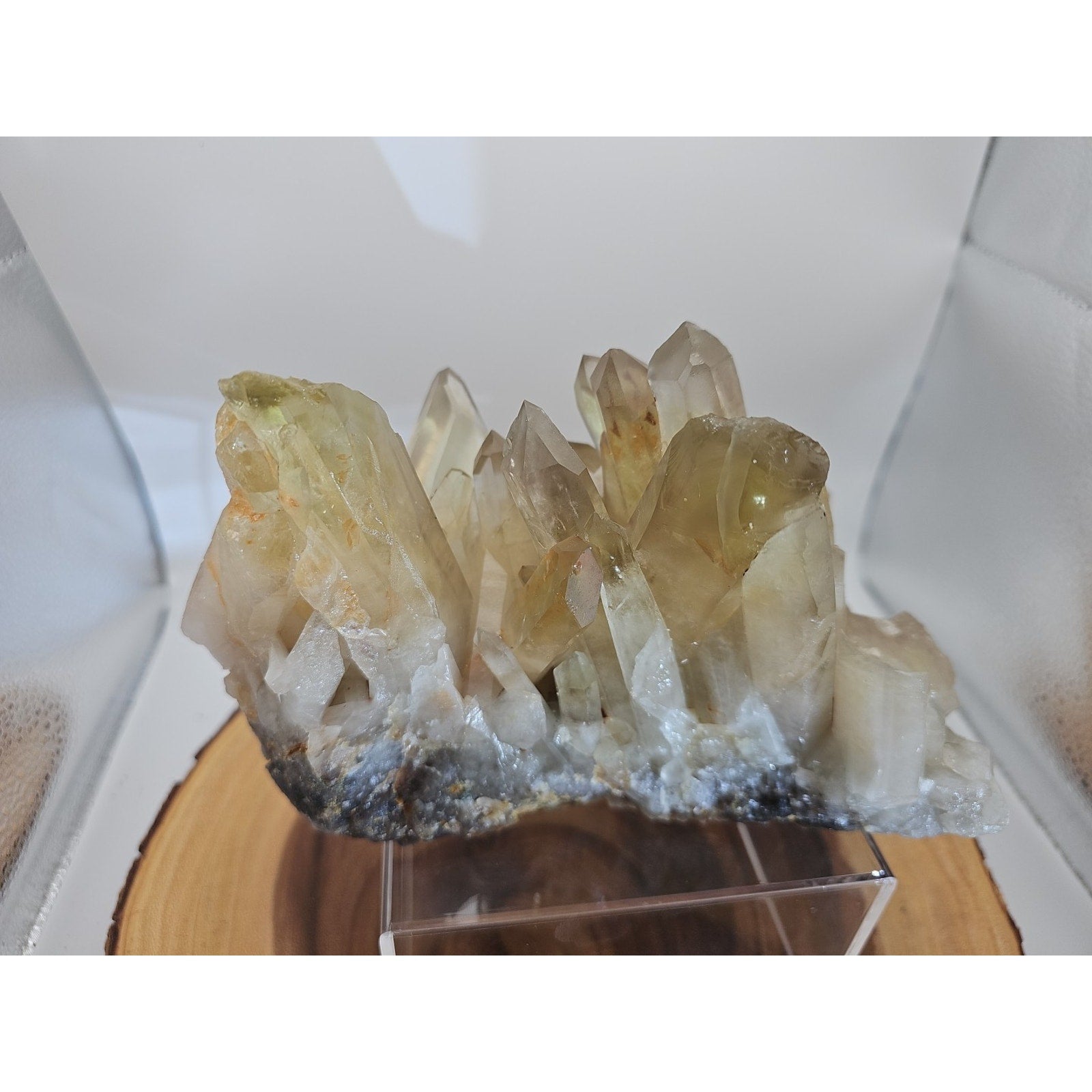 4.2LB Natural citrine cluster mineral specimen quartz crystal restoration-