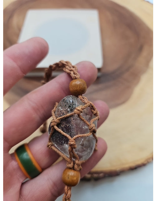 Load image into Gallery viewer, Huge ghost crystal bracelet W/hemp Rope
