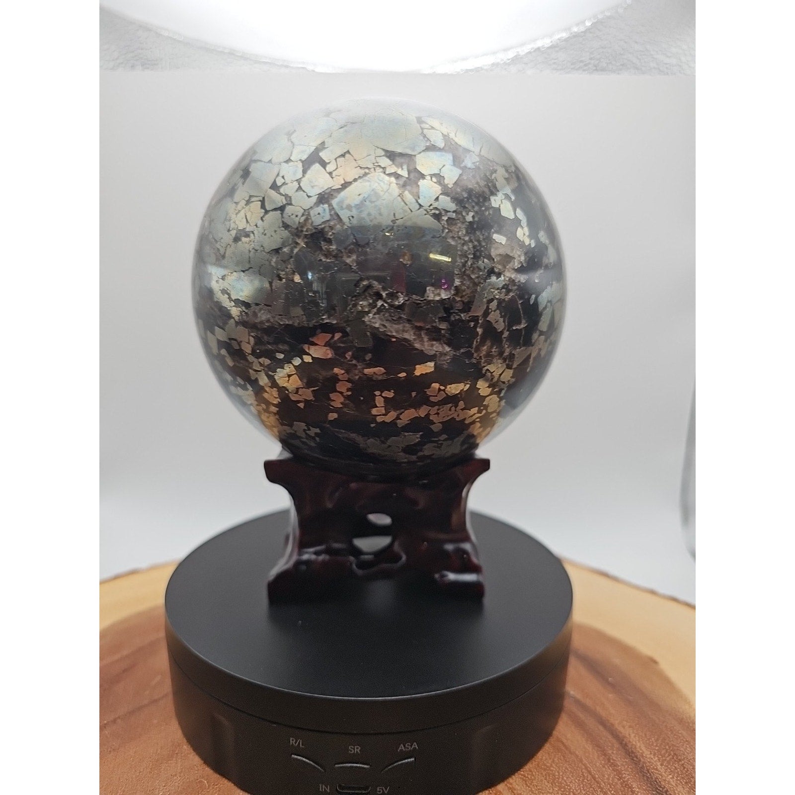 7.37LB Natural chalcopyrite Quartz Magic Crystal Healing Ball Sphere Healing