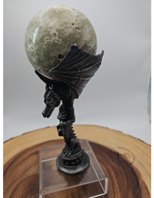 Load image into Gallery viewer, 1lb 70mm Green Quartz W/Dragon Stand
