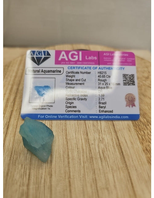 Load image into Gallery viewer, Stone, Natural AQUAMARINE w/ Card
