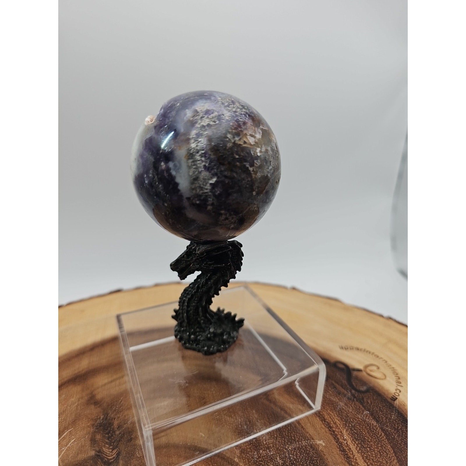 Rainbow Labradorite Sphere .45lb 53mm W/Dragon Stand