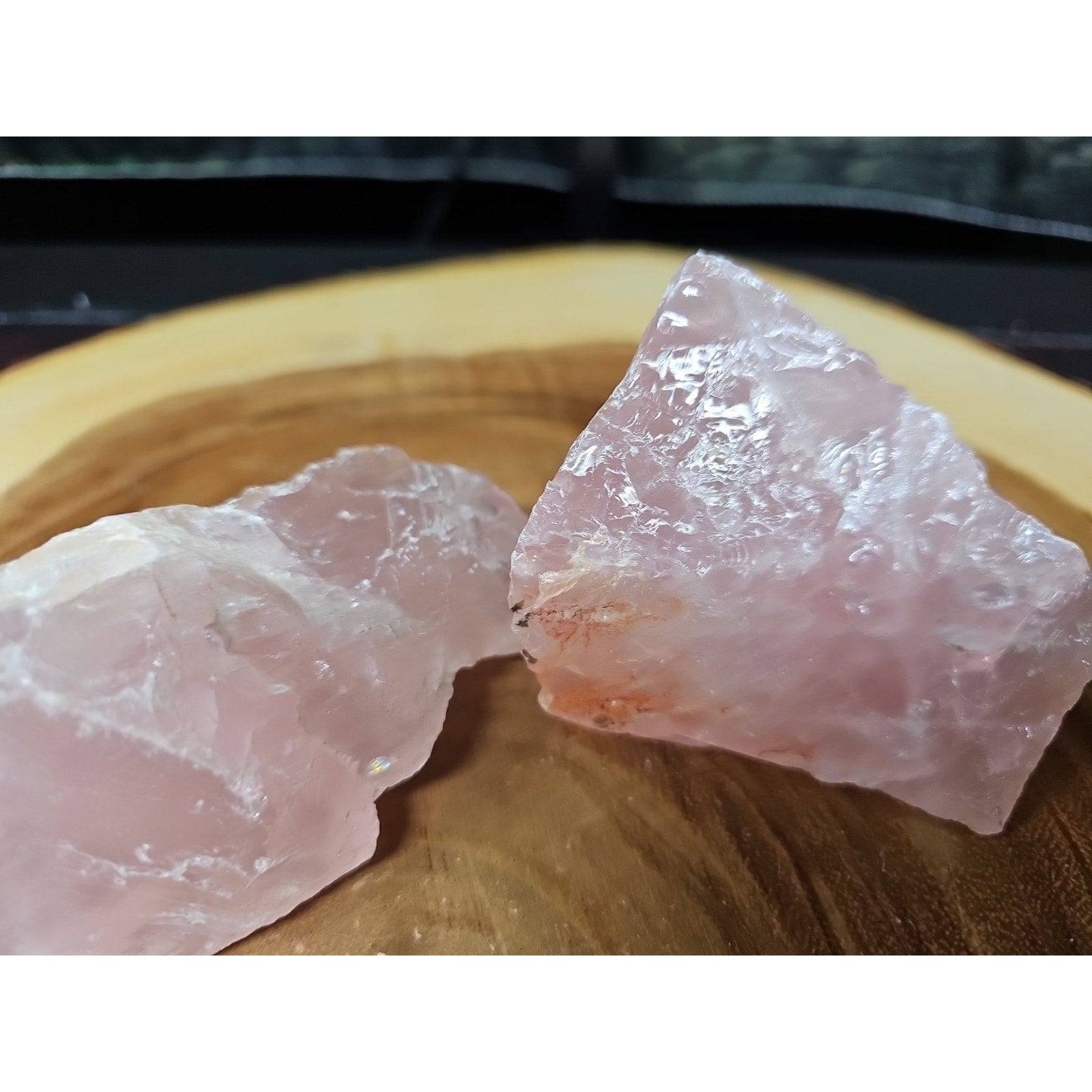 1 Pair Rose Wuartz Raw Chunk 1lb