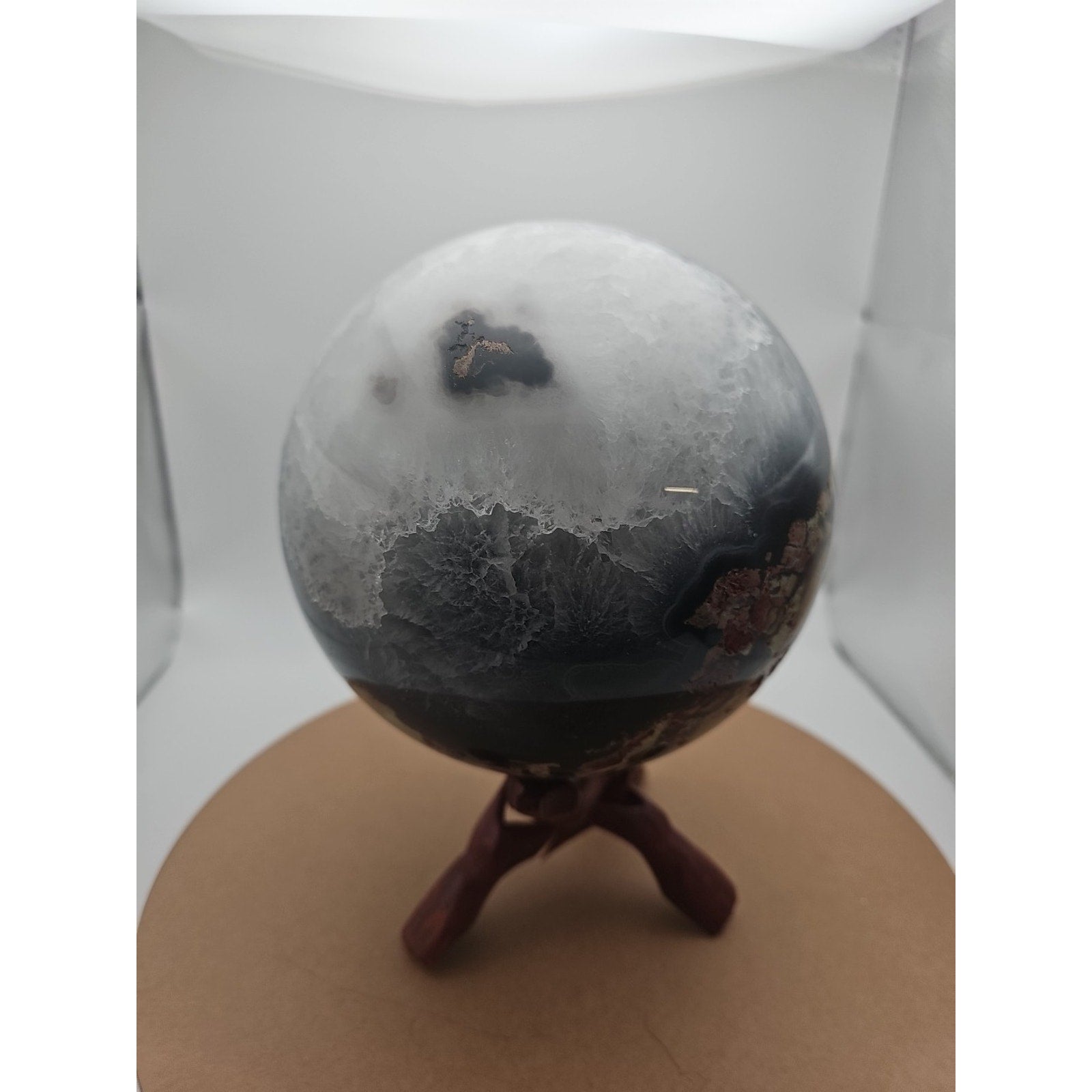 12.1LB Natural volcano Agate Quartz sphere Crystal Ball Mineral specimen Healing