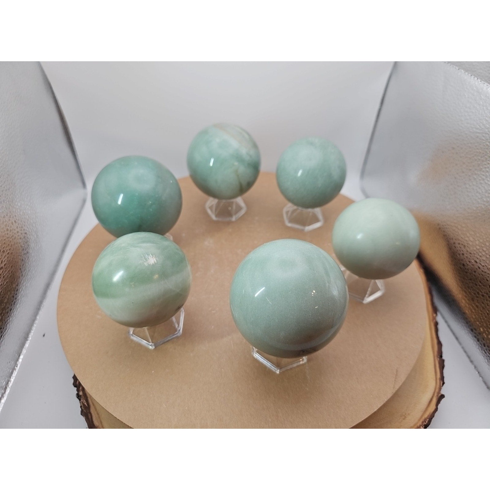5.26LB 6Pcs A Set Of Natural Quartz Crystal Jasper Sphere Ball Polished Healing
