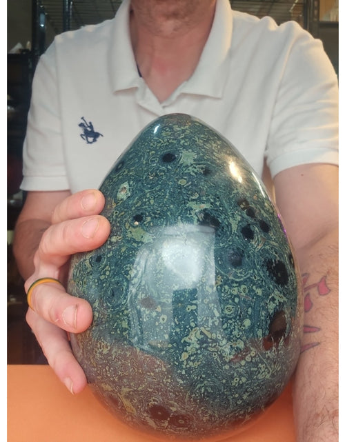 Load image into Gallery viewer, 15.2LB Natural Kambaba Jasper Quartz Crystal With Jade Ring Stand
