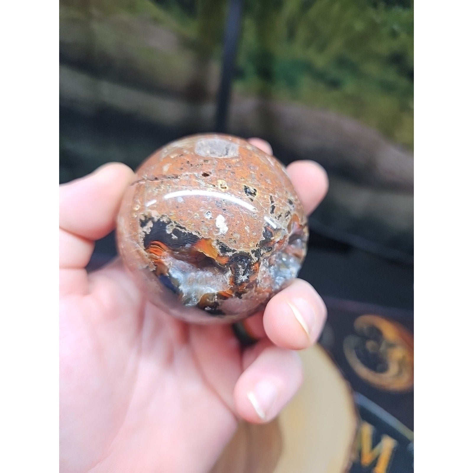 .72LB Natural Vesuvianite Agate Carnelian Crystal Geode Sphere Ball Healing