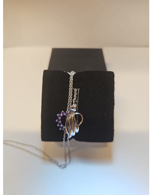 Load image into Gallery viewer, Amethyst Heart Necklace With 18in Sterling Silver Chain
