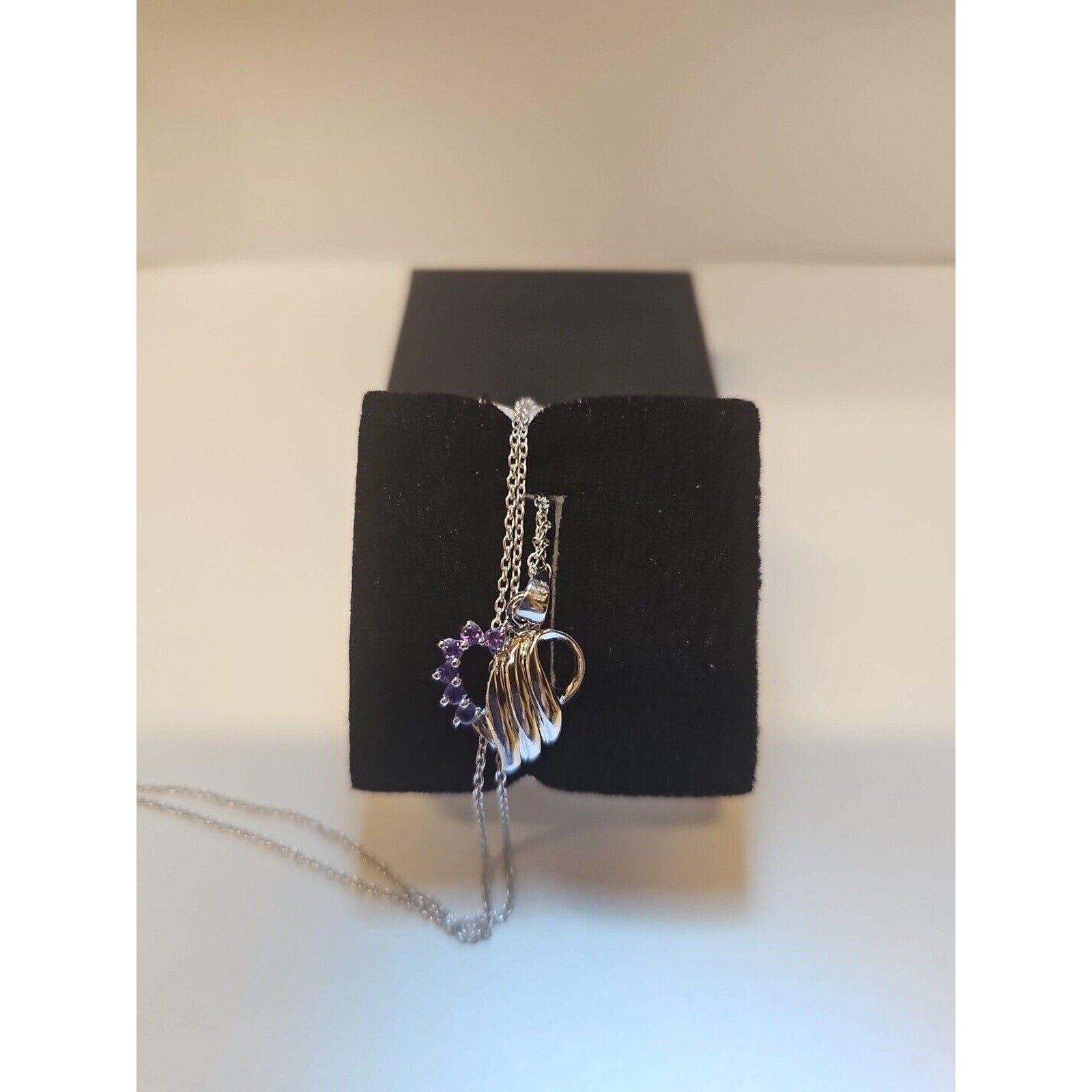 Amethyst Heart Necklace With 18in Sterling Silver Chain