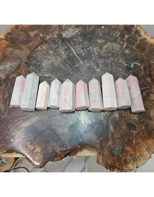 Load image into Gallery viewer, 10Pcs Natural Pink Opal Crystal Gem Stone Point Tower Healing Angel Skin
