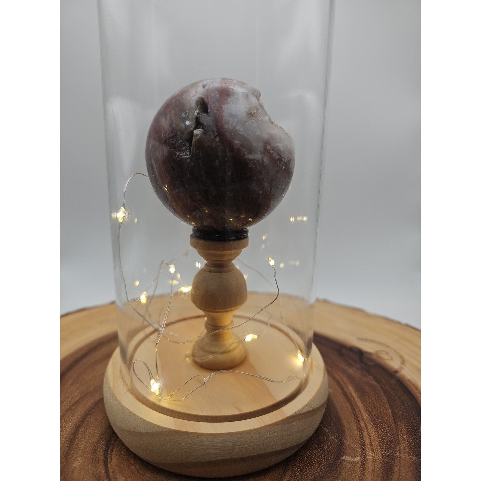 Druzy Ocean Jasper Sphere With Case 60mm