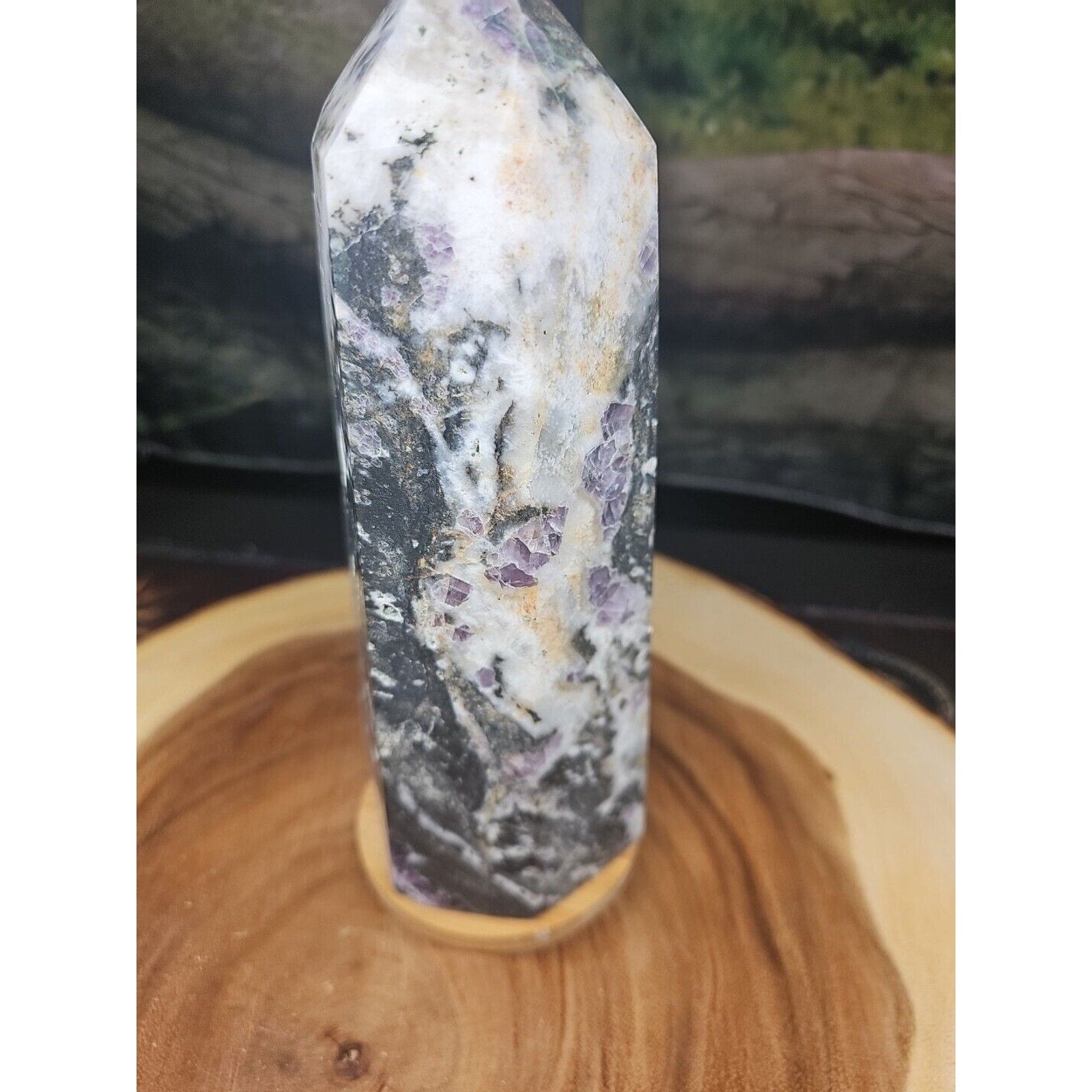 3.41LB 1Pcs Natural Rainbow Fluorite Quartz Crystal Point Tower Polished Healing