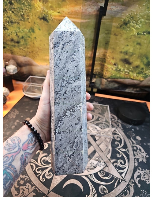 Load image into Gallery viewer, 7.05lb 12in Tall Crazy Lace Jasper Crystal Point Tower Healing
