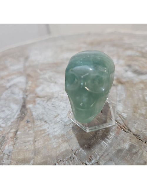 Load image into Gallery viewer, Natural fluorite skull quartz hand carved crystal skull healing. 80grams
