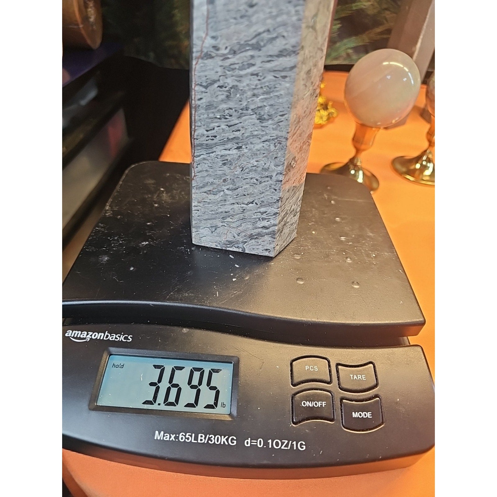3.69LB 1Pcs Natural Gray Crazy Lace Jasper Crystal Point Tower Healing