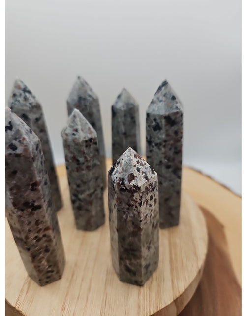 Load image into Gallery viewer, Yooperlite stone Tower UV Reactive 4in Tall Avg 98grams Avg 1 Each
