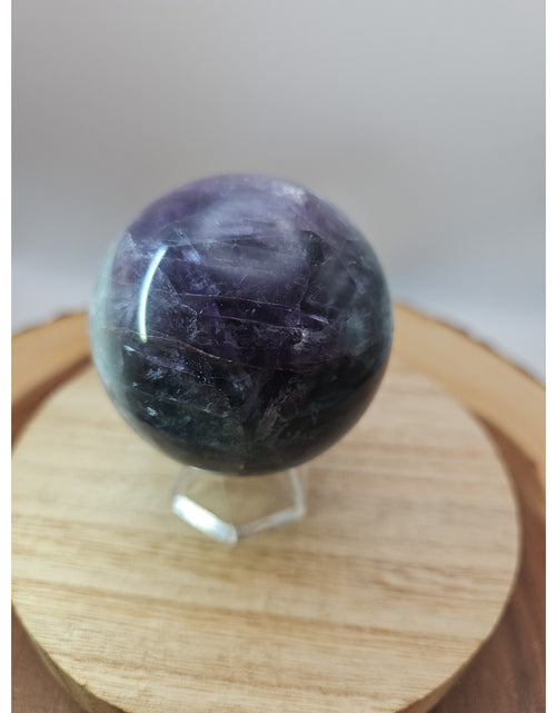 Load image into Gallery viewer, 1.10lb Natural Rainbow Fluorite Quartz Crystal Sphere Ball Polished
