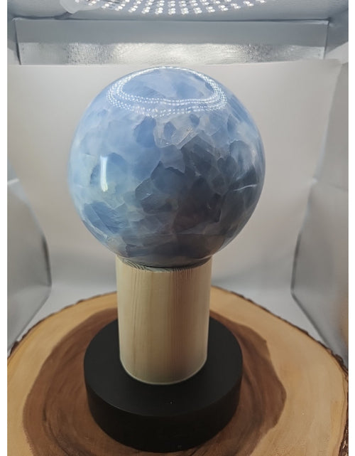 Load image into Gallery viewer, 9.17LB Natural Blue crystalThe bal Quartz carved crystal decoration healing
