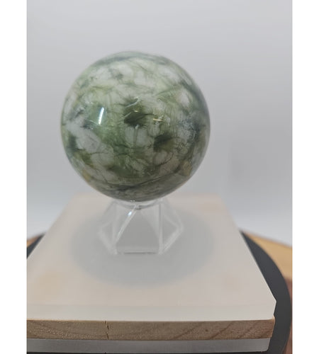 Green Ocean Jasper Sphere - 61mm, 318g - Stunning Crystal
