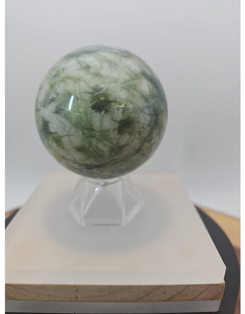 Load image into Gallery viewer, Green Ocean Jasper Sphere - 61mm, 318g - Stunning Crystal
