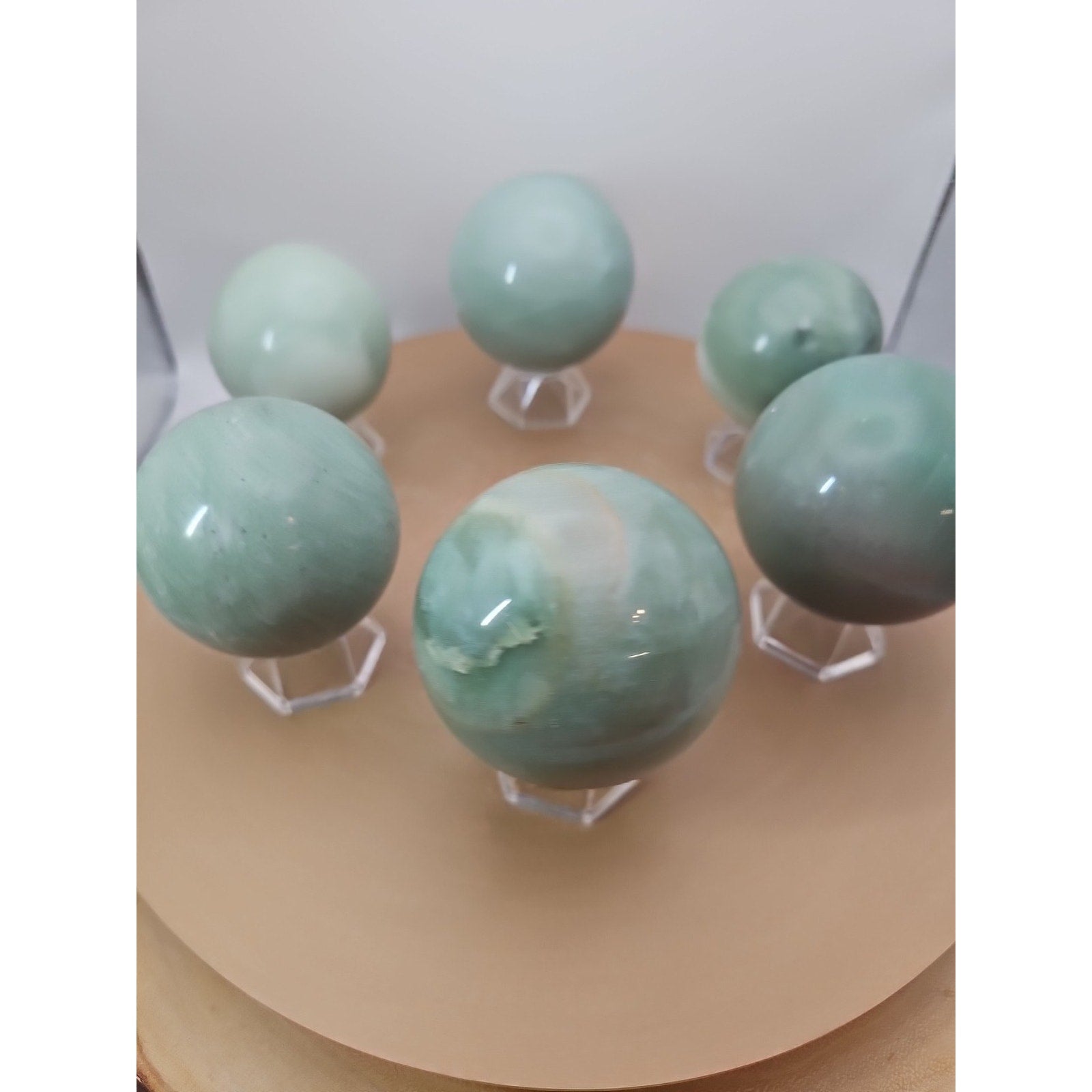 5.26LB 6Pcs A Set Of Natural Quartz Crystal Jasper Sphere Ball Polished Healing