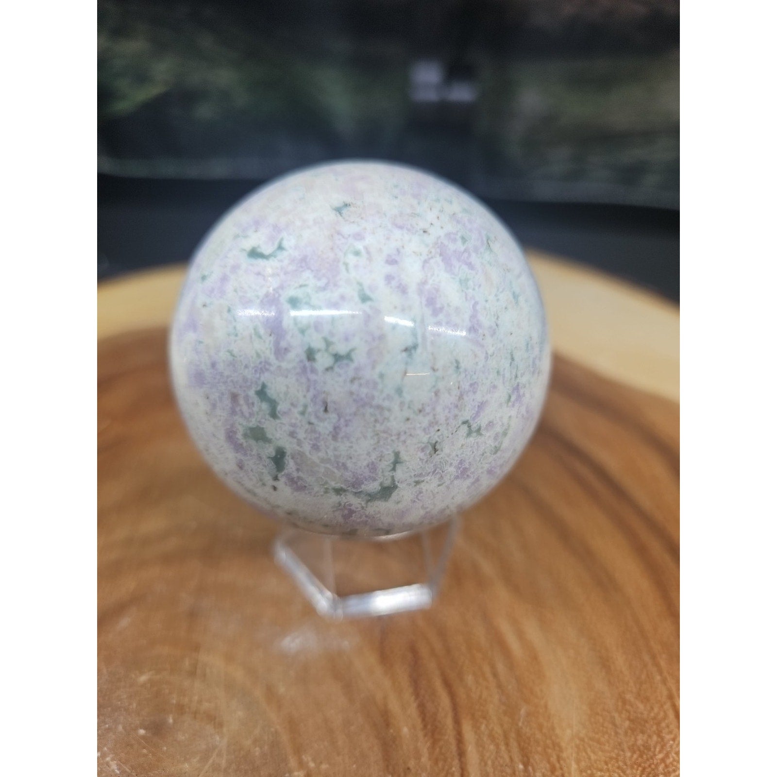 Natural Quartz Crystal Jasper Sphere Ball Polished 63mm &stand