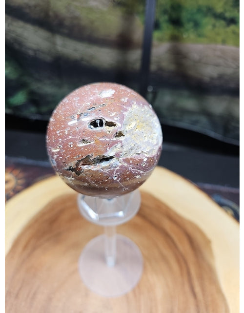 Load image into Gallery viewer, .94LB Natural Vesuvianite Agate Carnelian Crystal Geode Sphere Ball Healing
