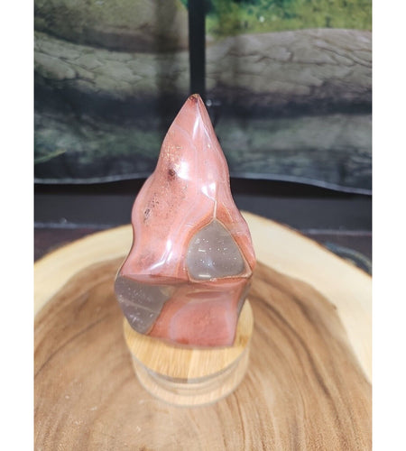 1.25LB 1Pcs Natural Polychrome Ocean Jasper Crystal Flame Point Carved Healing