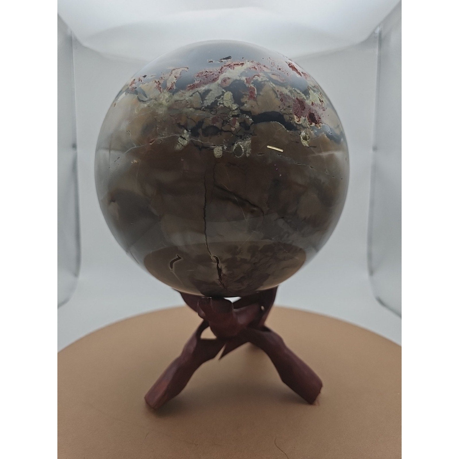 12.1LB Natural volcano Agate Quartz sphere Crystal Ball Mineral specimen Healing