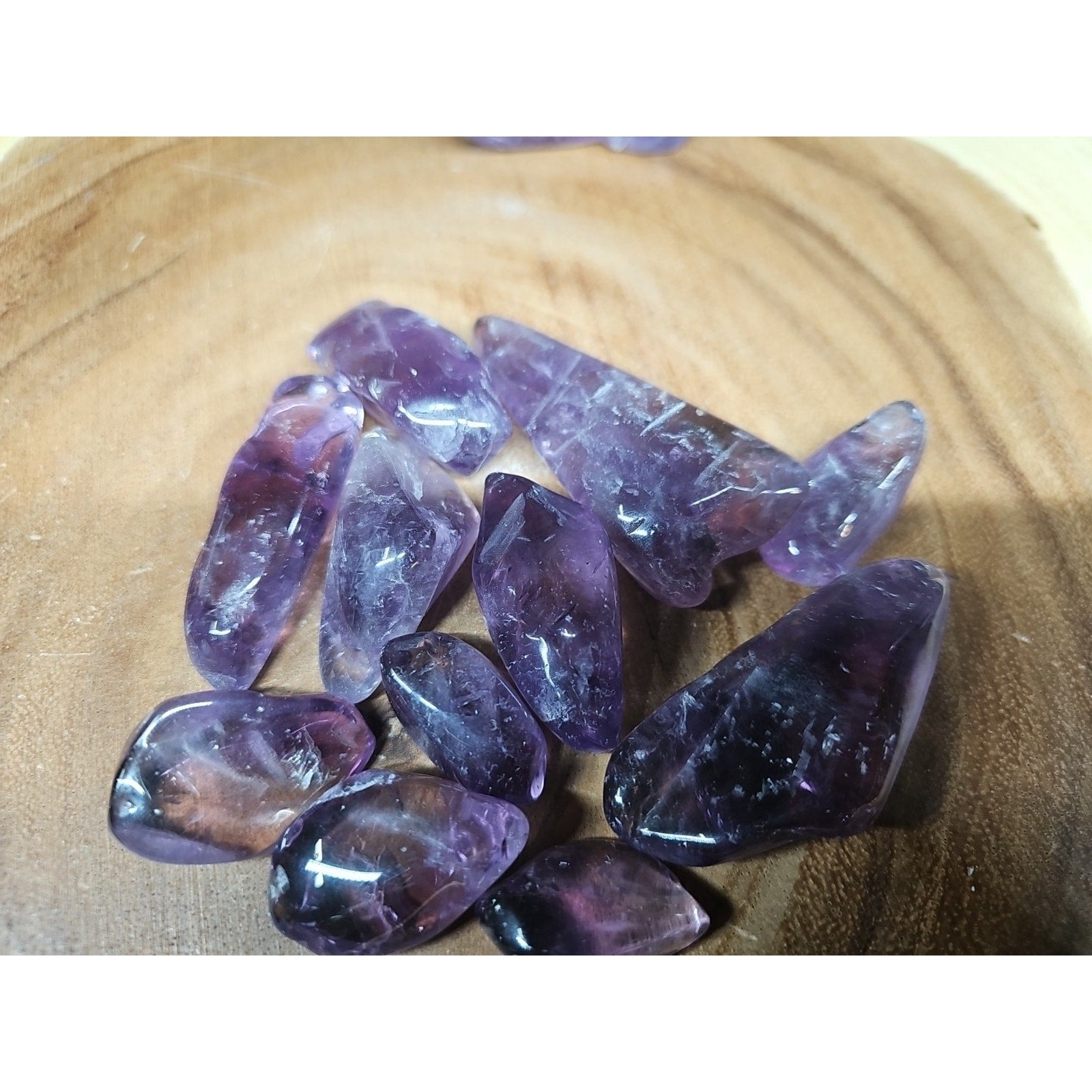 11Pcs Raw Natural Purple Amethyst Quartz Crystal Tumbled Healing Brazil .44lbs