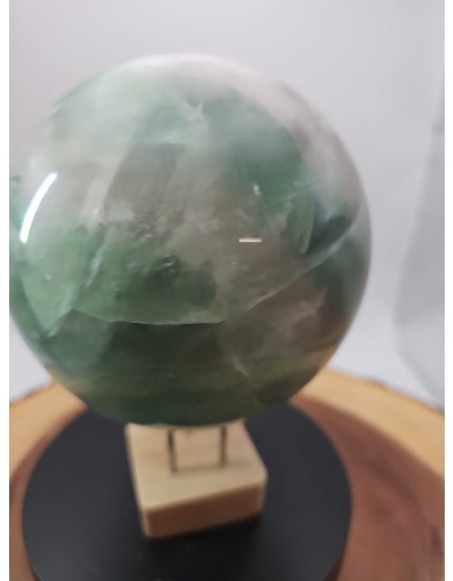 Load image into Gallery viewer, 5.43 Natural Green Fluorite Quartz Crystal Sphere Ball Polished Healing
