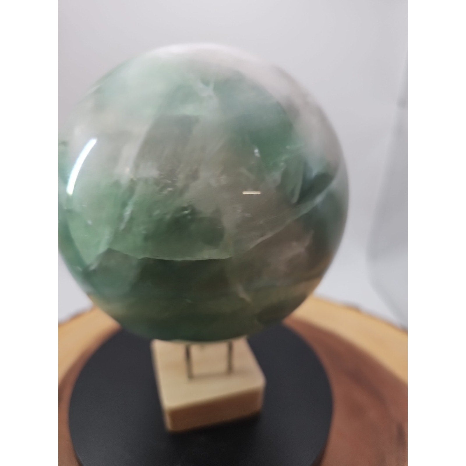 5.43 Natural Green Fluorite Quartz Crystal Sphere Ball Polished Healing