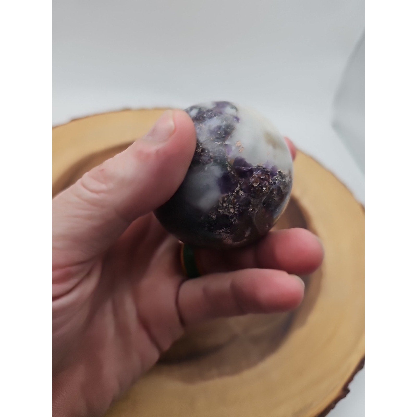 Rainbow Labradorite Sphere .45lb 53mm W/Dragon Stand