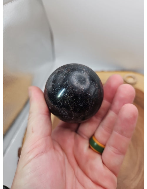 Load image into Gallery viewer, Arfvedsonite Garnet Sphere 276g With Stand
