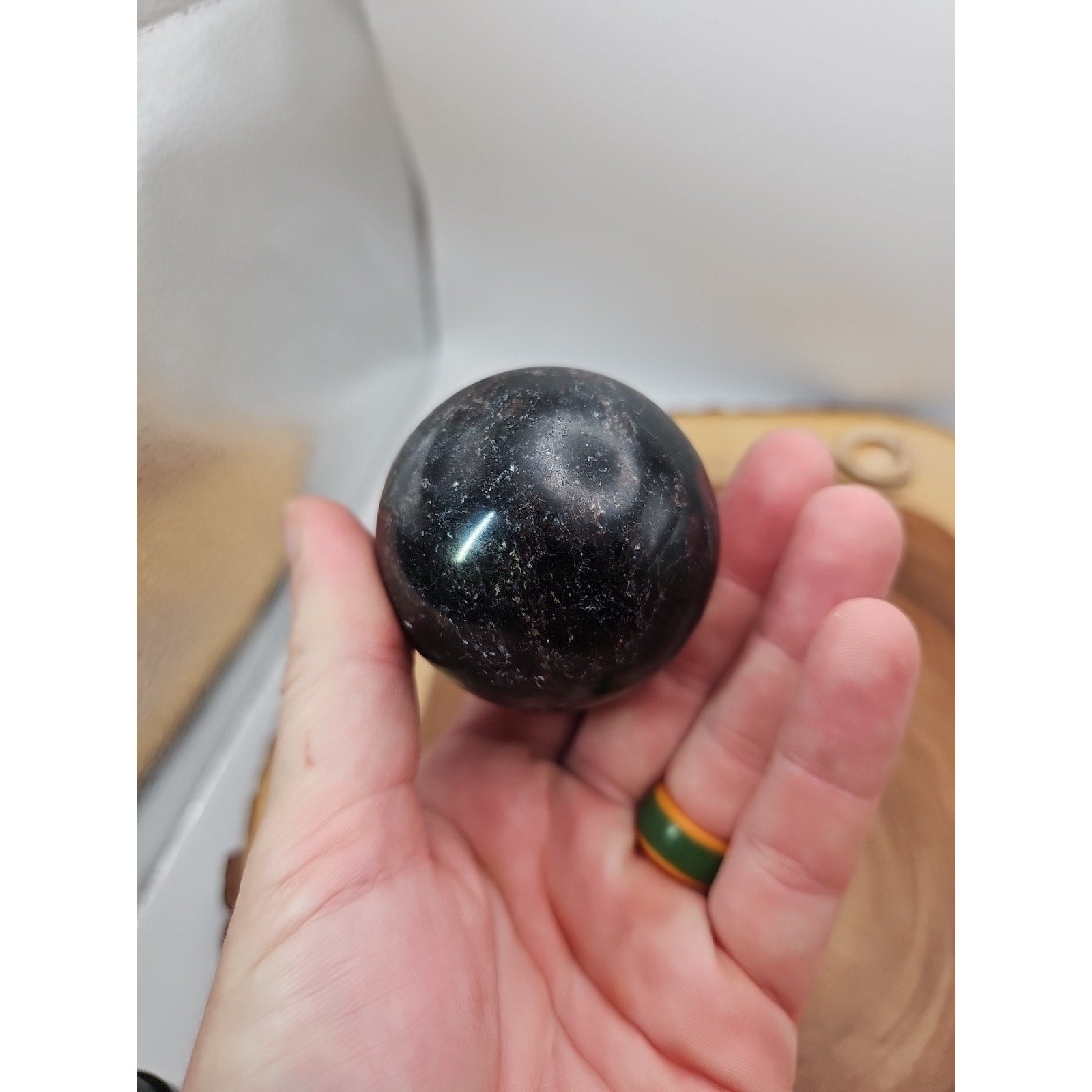 Arfvedsonite Garnet Sphere 276g With Stand