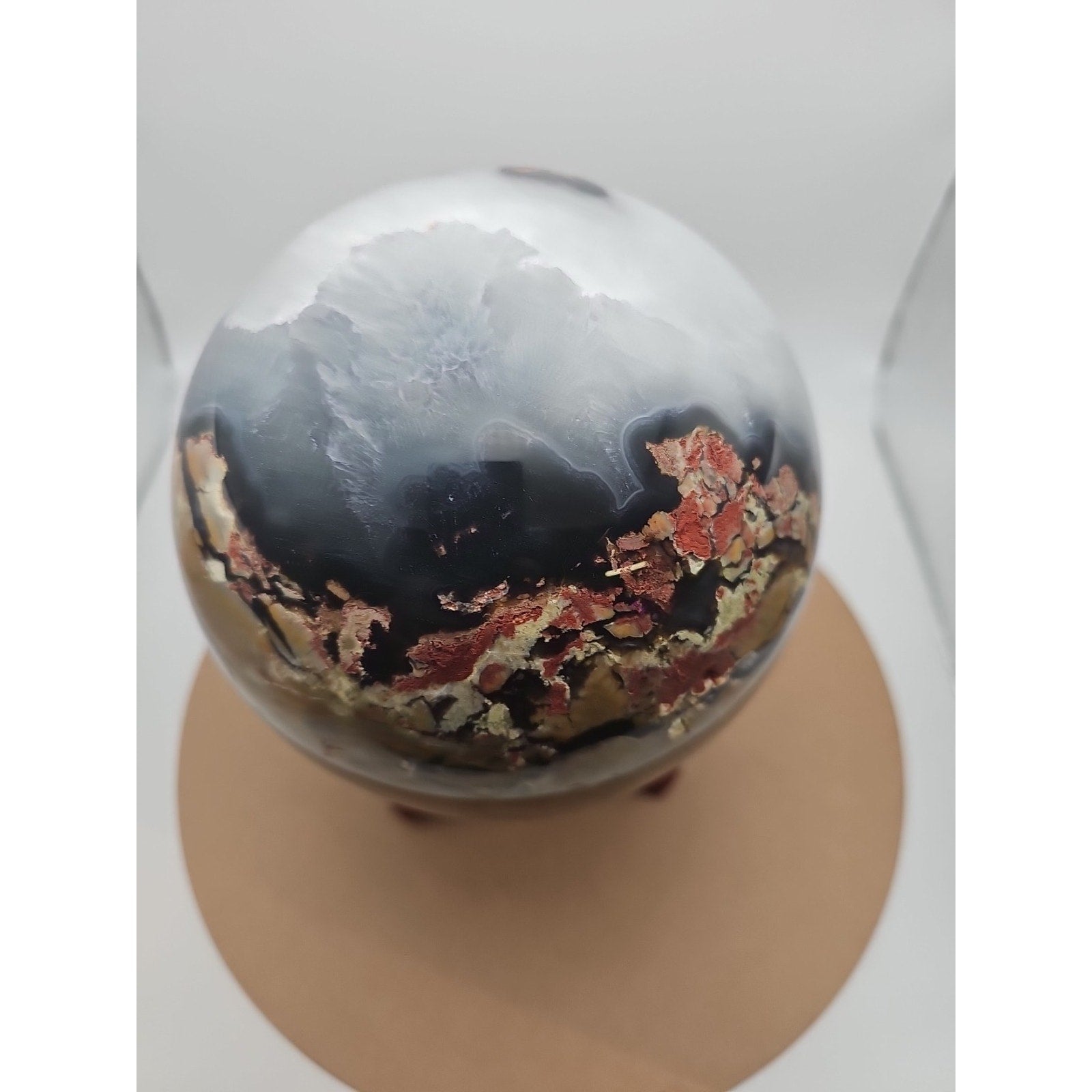 12.1LB Natural volcano Agate Quartz sphere Crystal Ball Mineral specimen Healing