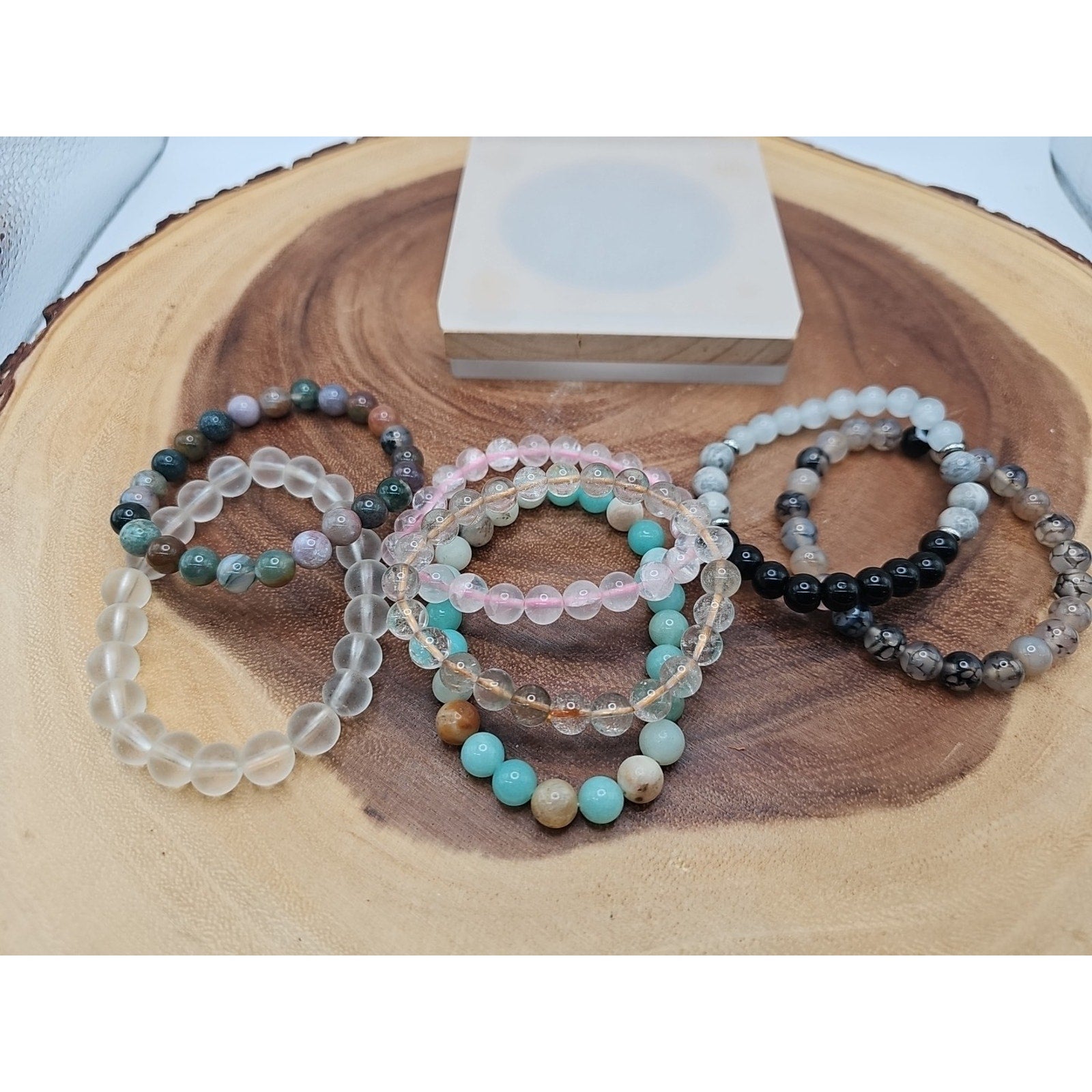 Natural Quartz Crystal Bracelets Lot 7pcs