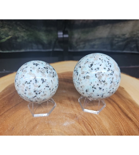 2Pcs A Set Of Natural Quartz Crystal Jasper Sphere Ball Polished 50-60mm &stand