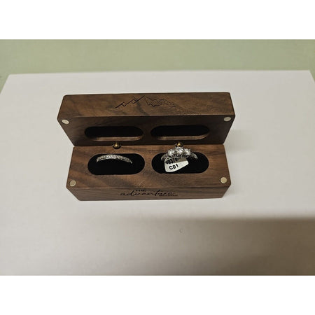 Engagement Ring Set Diamonds Brass/ Silver Plated W/case