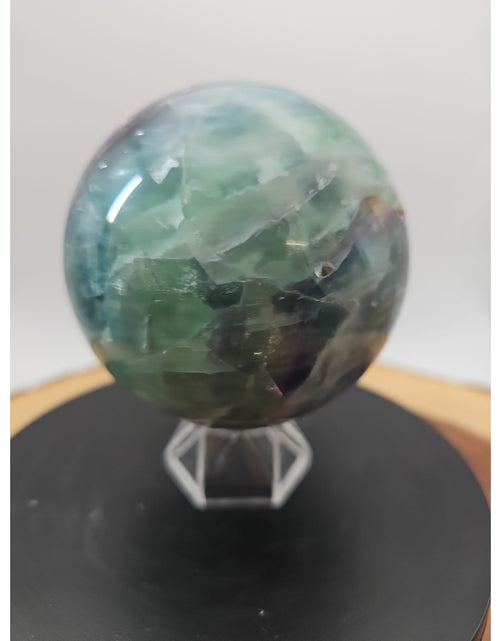 Load image into Gallery viewer, 2.11lbs Natural Rainbow Fluorite Quartz Crystal Sphere Ball Polished Healing
