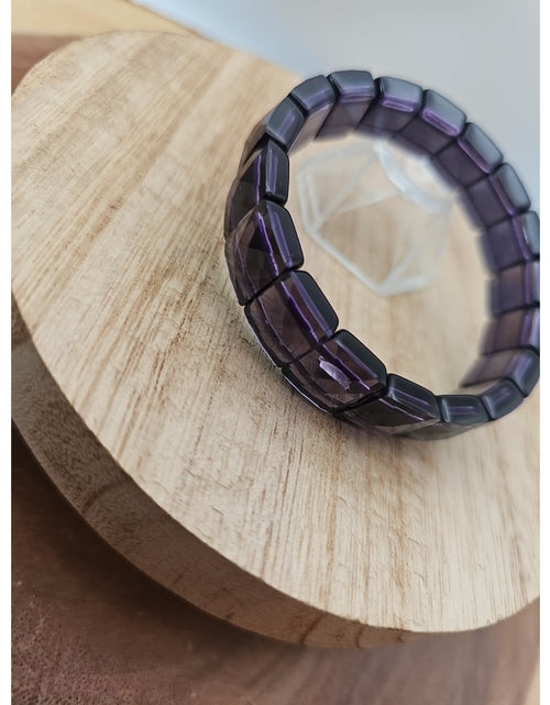 Load image into Gallery viewer, 35.4g Natural Dream Purple Amethyst And Agate Crystal Bangle Bracelet Handmade
