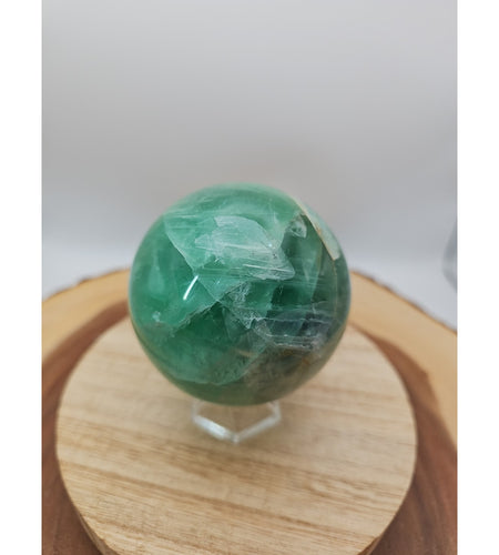 1.59lb Natural Rainbow Fluorite Quartz Crystal Sphere Ball Polished