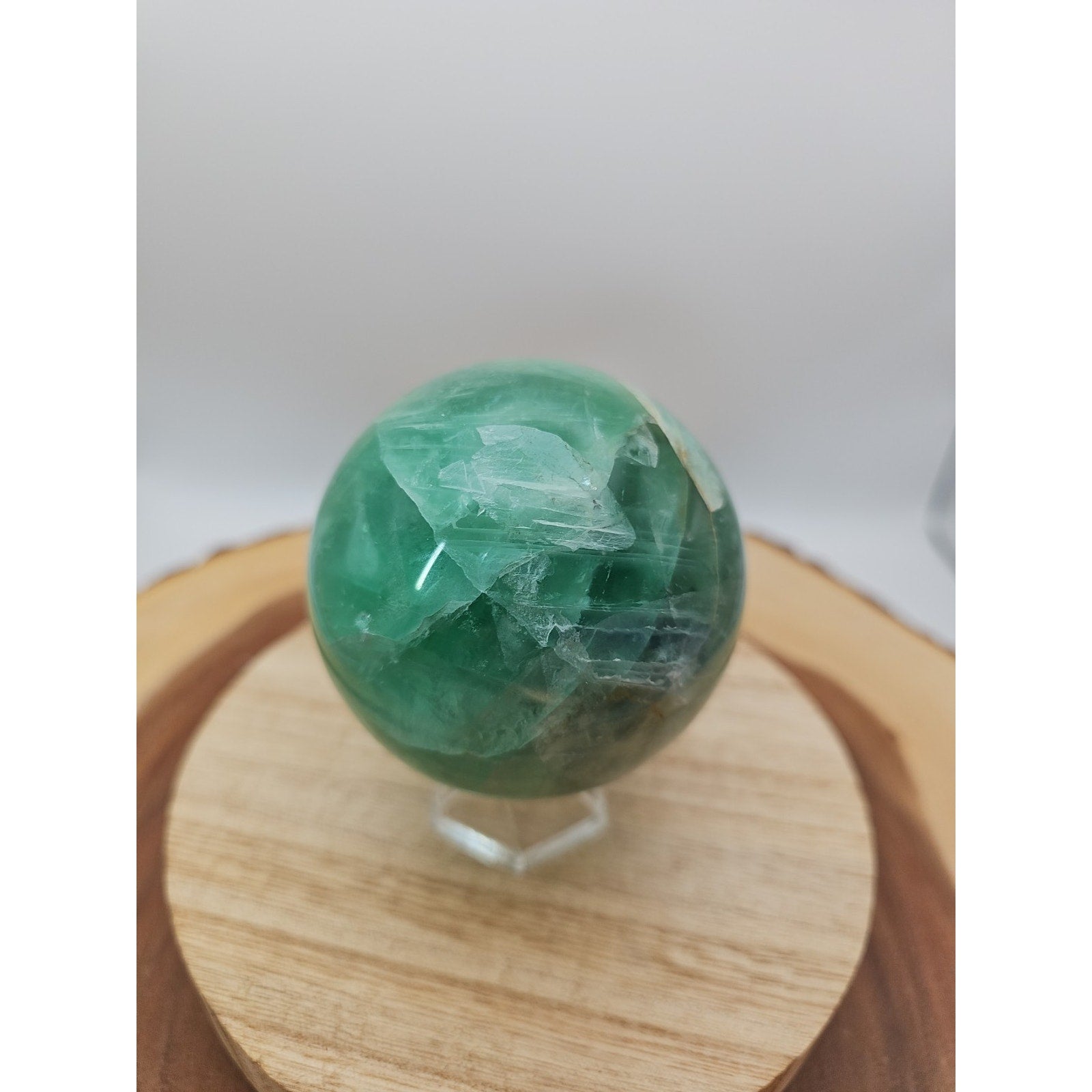 1.59lb Natural Rainbow Fluorite Quartz Crystal Sphere Ball Polished